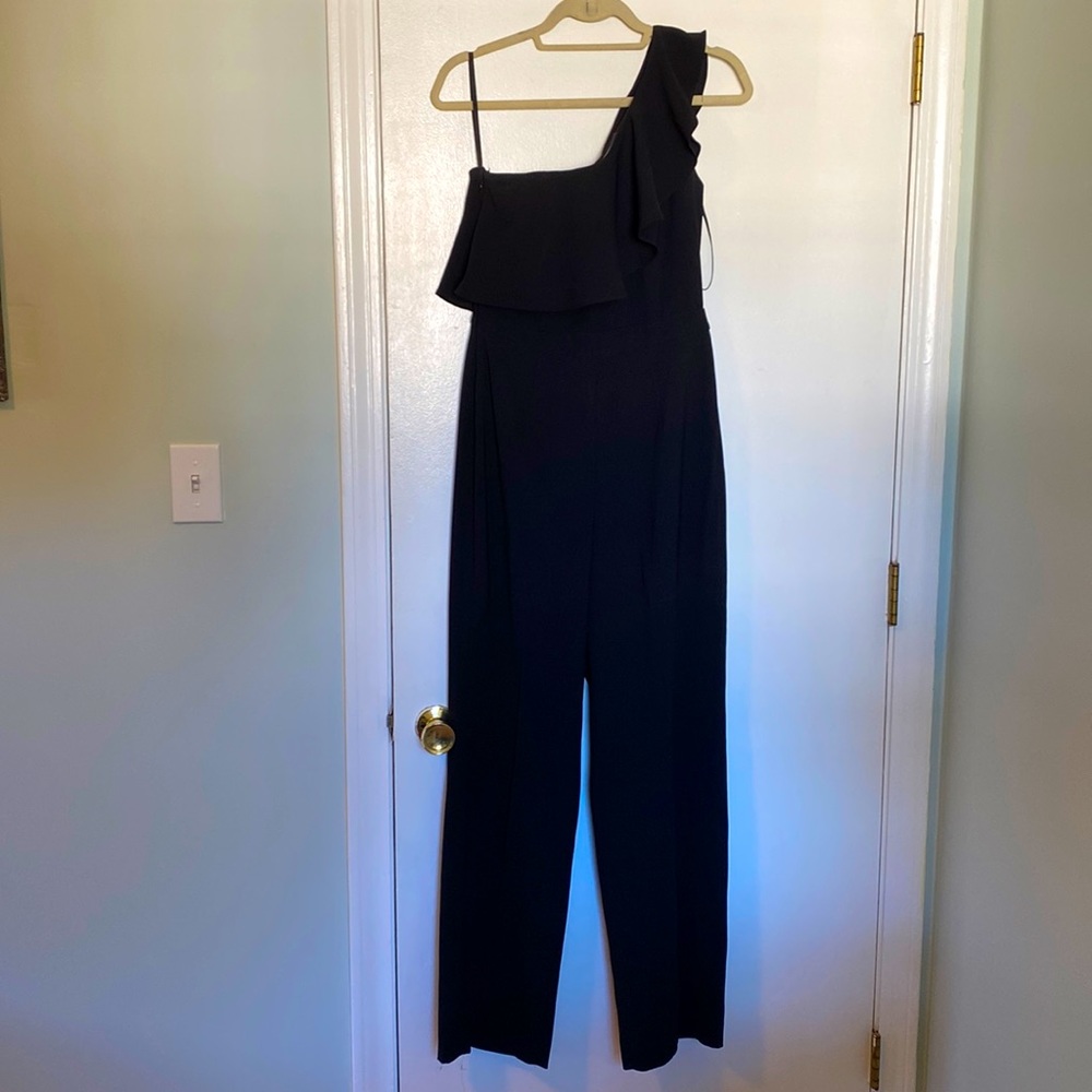 White House Black Market - one sleeve black jumpsuit - size 4